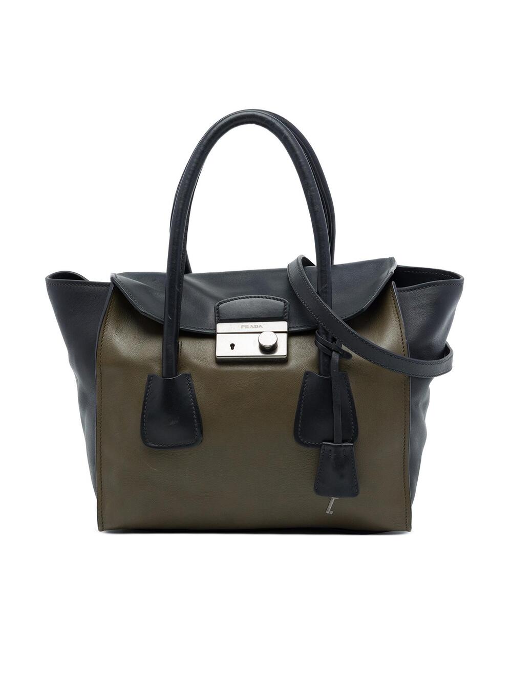 Prada Bicolor Glace Calf Sound Lock #373609P56B